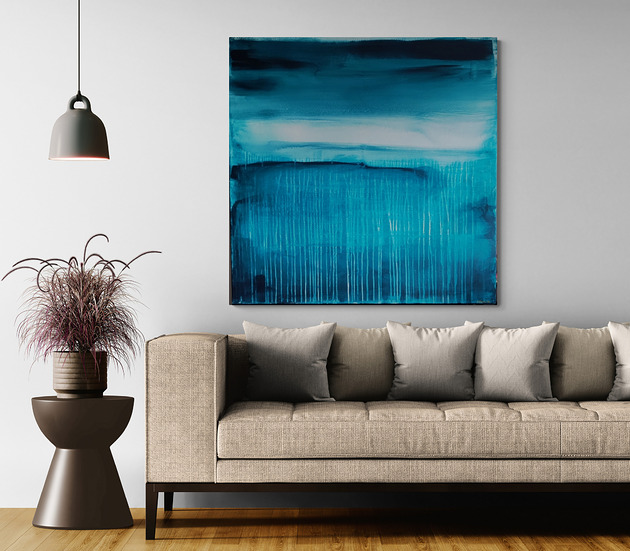 obrazy Obraz na zamówienie kupującego - abstrakcyjny pejzaż - 100x100 cm