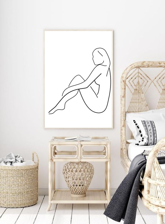 plakaty PLAKAT ciało kobiety, rysunek, szkic , kobieta