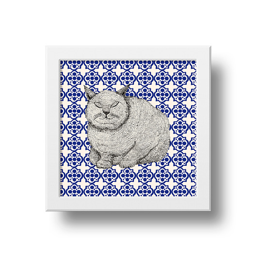 śpiący kot III – mała grafika Kasia Walentynowicz