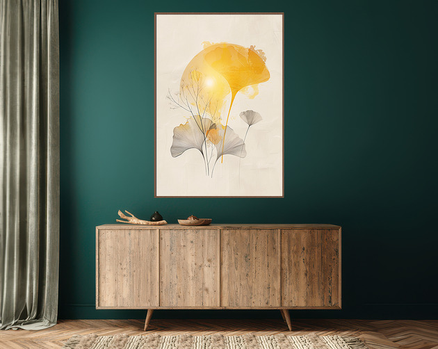 plakaty Liście miłorzębu - Plakat, druk - Chiński Orient, Zen, Wabi Sabi #115