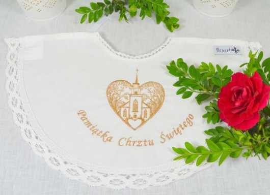 szatki, ubranie na chrzest Szatka do chrztu KAPLICZKA złoty