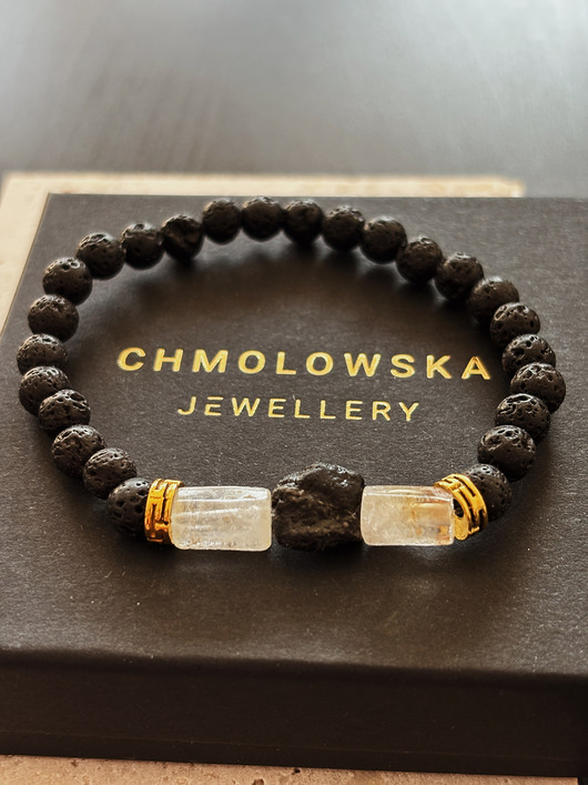 biżuteria męska Bransoletka męska Cytryn i Turmalin