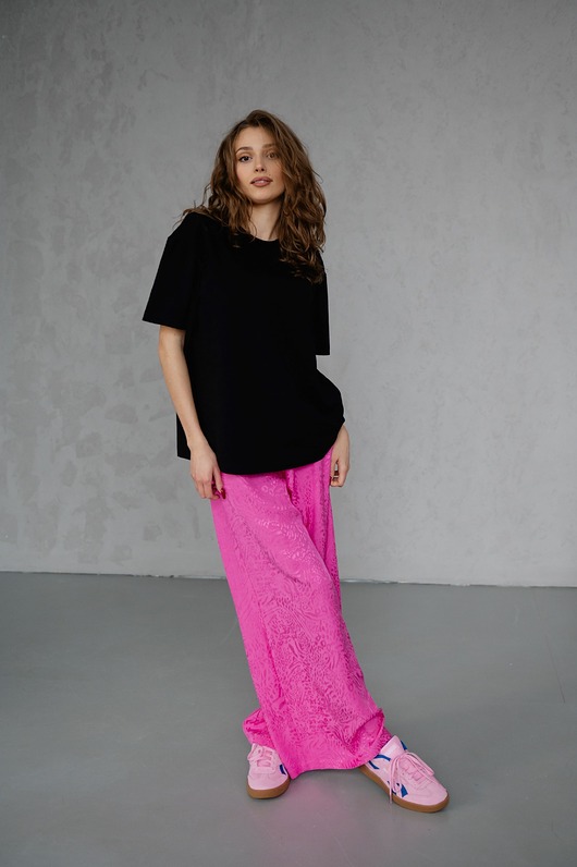 t-shirt damskie Klasyczny T-shirt bluzka Ludmiła czarna