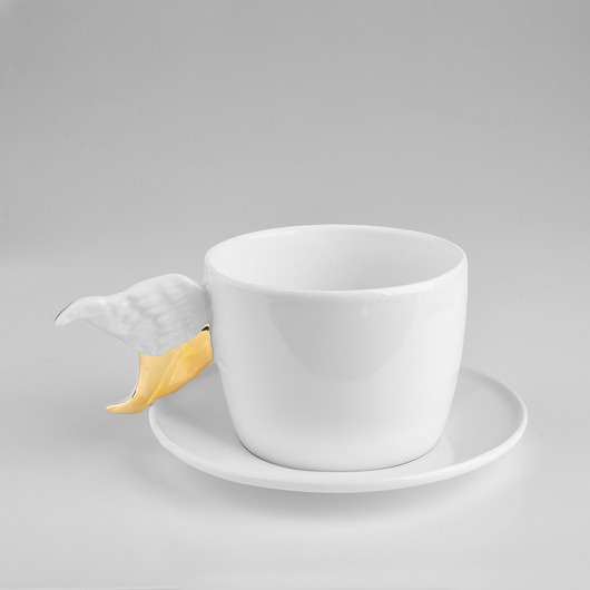 kubki i filiżanki Porcelanowa filiżanka ze skrzydełkami