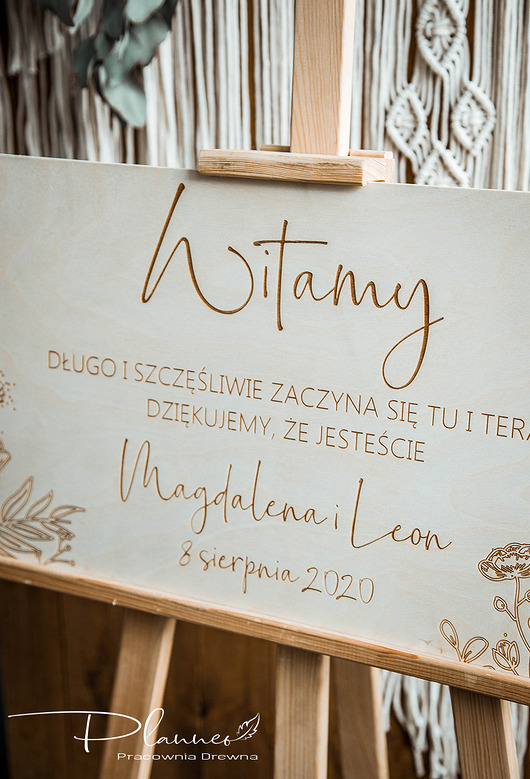 dodatki ślubne Tablica Witamy Kwiaty