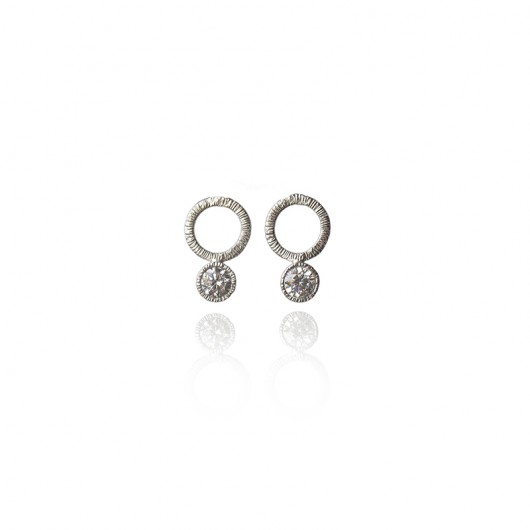 kolczyki z cyrkonią, srebro rodowane- GLORIA KOS jewellery