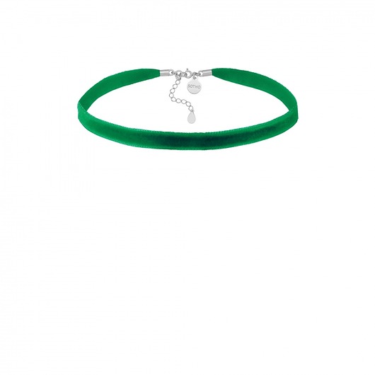 Zielony aksamitny choker z regulowanym zapięciem SOTHO