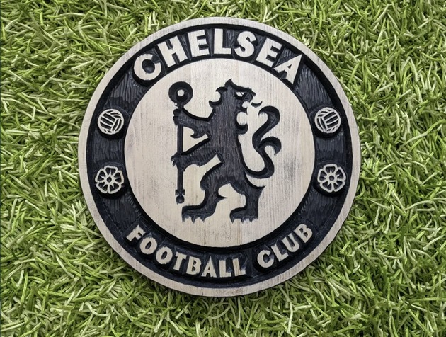 inne Herb drewniany Chelsea FC płaskorzeźba