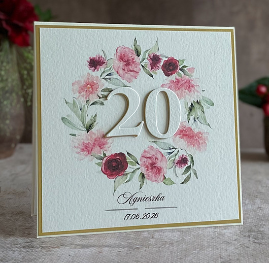 kartki scrapbooking Personalizowana kartka na 20 urodziny, BH 21