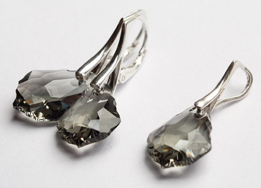 kryształ Swarovski black diamond baroque - komplet mellody