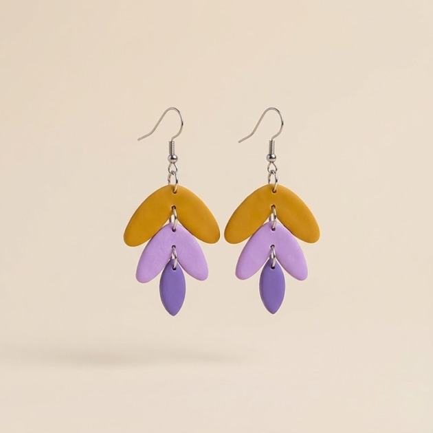 kolczyki z masy plastycznej Kolczyki Flora