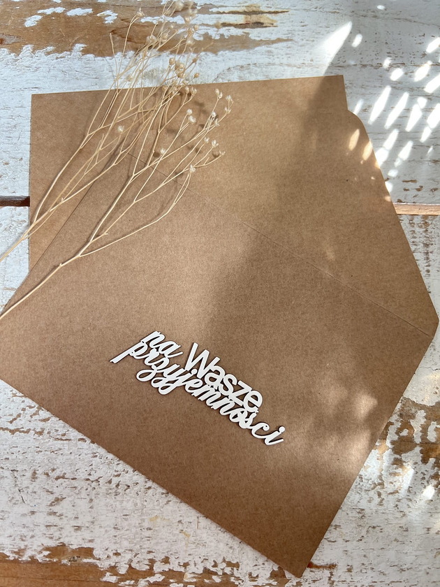 kartki scrapbooking Koperta na pieniądze "na Wasze przyjemności" (b)