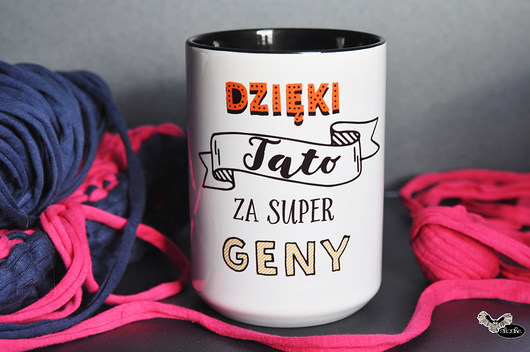Dzięki Tato za super geny, kubek na dzień Ojca Sowia Aleja