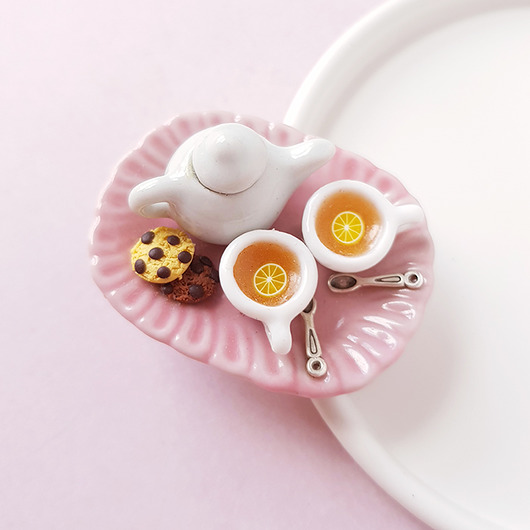 Duży magnes na lodówkę herbata i ciastka  Lemon Lovely