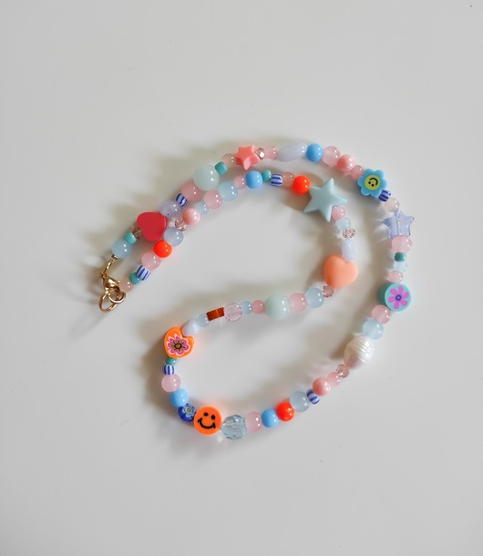 chokery Pomarańczowo-błękitny naszyjnik choker kolorowy