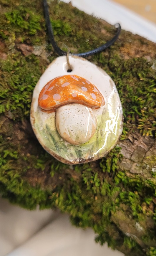 wisiory Ręcznie wykonany wisior z grzybem