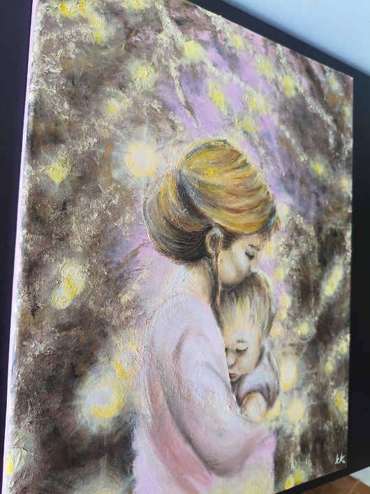 obrazy Obraz Olej Matka Dziecko 40x50 Magia Prezent Miłość Rodzina