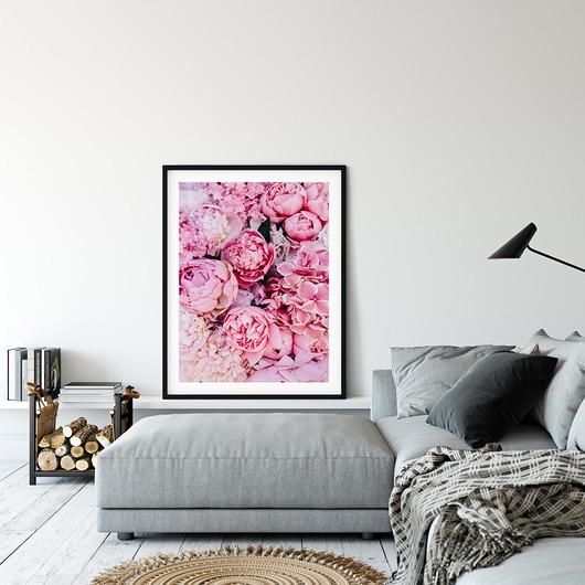 Plakat skandynawski botaniczny Różowe Piwonie myscandi