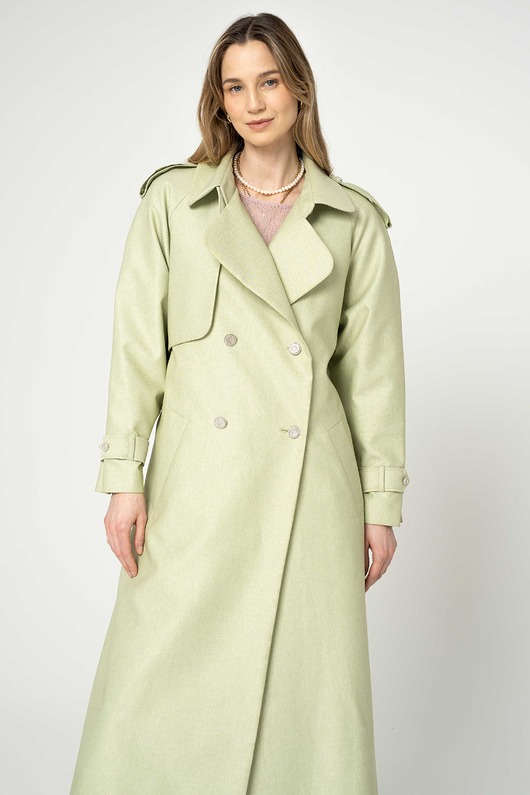 płaszcze damskie Trencz pistacjowy