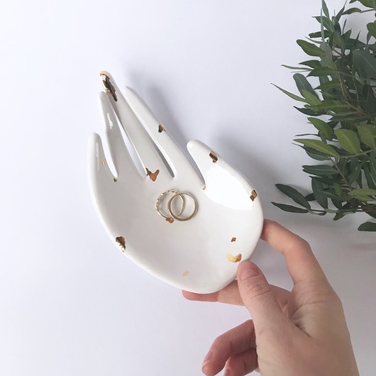 Ceramiczna Dłoń Złote Ciapki Maison Fragile