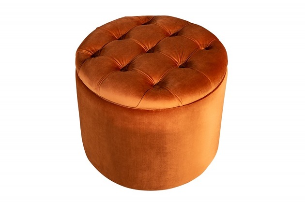 pufy do siedzenia Pufa ze schowkiem Barock miedziana 50cm