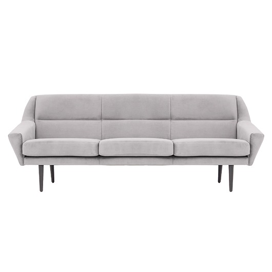 sofy i szezlongi Sofa SKAGEN srebrny welur, skandynawski design