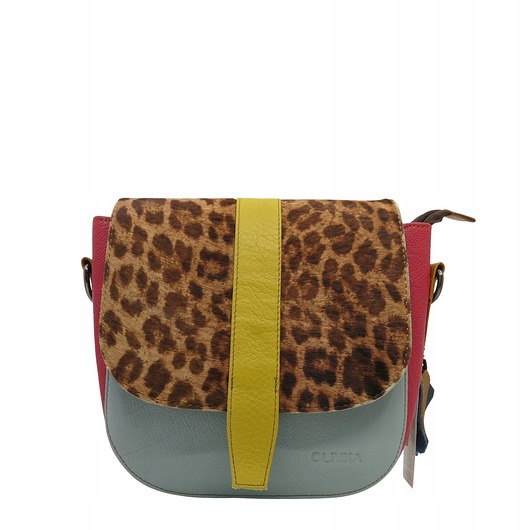 torby na ramię Torebka damska klasyczna skórzana regulowany pasek klapka wzór OLIVKA