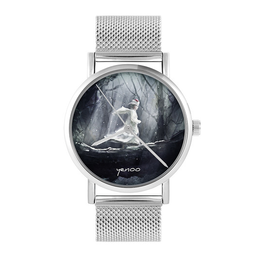 zegarki damskie Zegarek - Magiczny las - bransoleta mesh