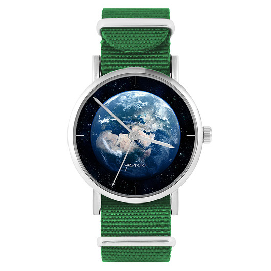 zegarki unisex Zegarek - Ziemia - zielony, nylonowy