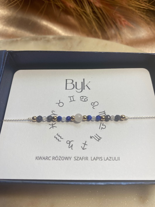 bransoletki na sznurku Bransoletka na jedwabnej nici kamienie naturalne Zodiak  Byk