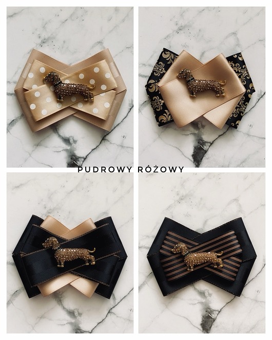 broszki Brosza z Jamnikiem z kryształków NEW