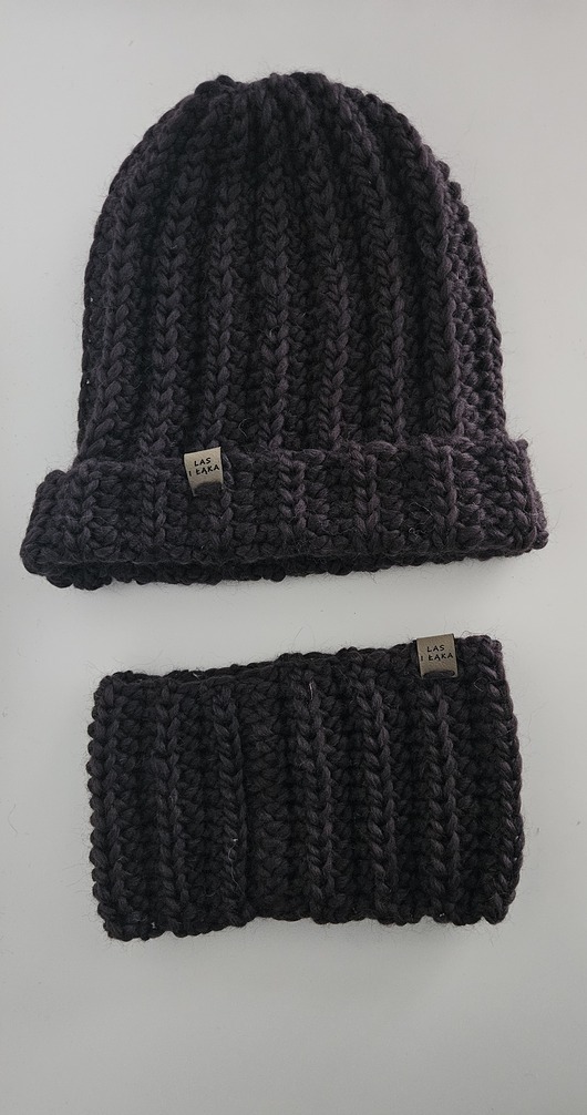 czapki damskie Brązowy Komplet wełniany