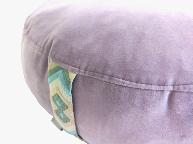 poduszki gładkie Zafu  - Poduszka do medytacji z różowego aksamitu