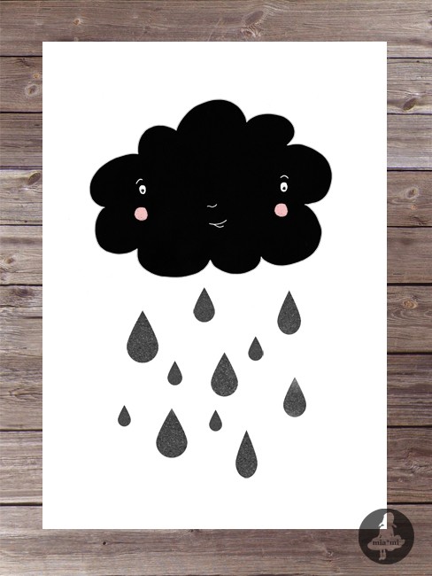 obrazy i plakaty do pokoju dziecięcego Plakat Chmurka deszczowa 