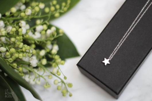 Rhodium Plated Matt Star Necklace Le Boho Bleu