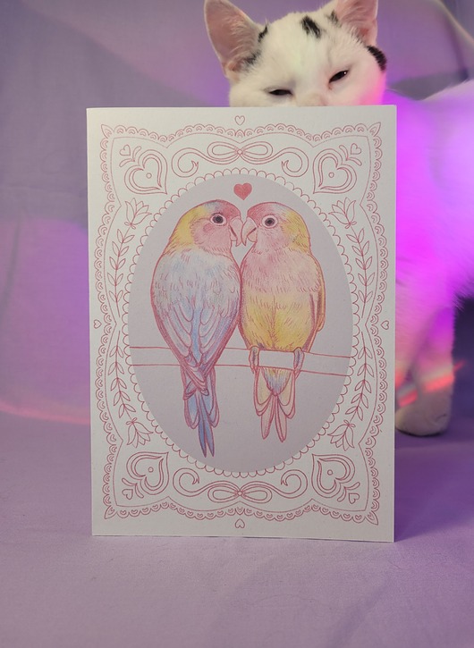 kartki okolicznościowe - wydruki Papużki Nierozłączki / kartka okolicznościowa A5