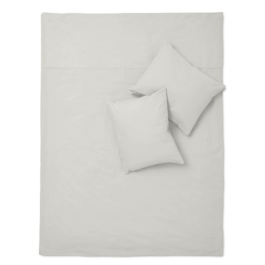 Pościel bawełniana z lamówką jasnoszara White pocket