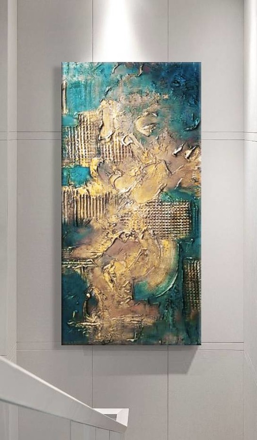 obrazy NOBLE EMERALD - Wielkoformatowy obraz art&texture