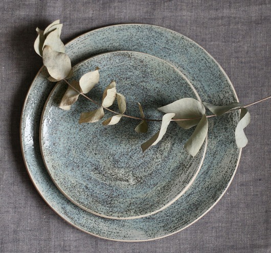 patery i talerze komplet talerzy ceramicznych niebieski