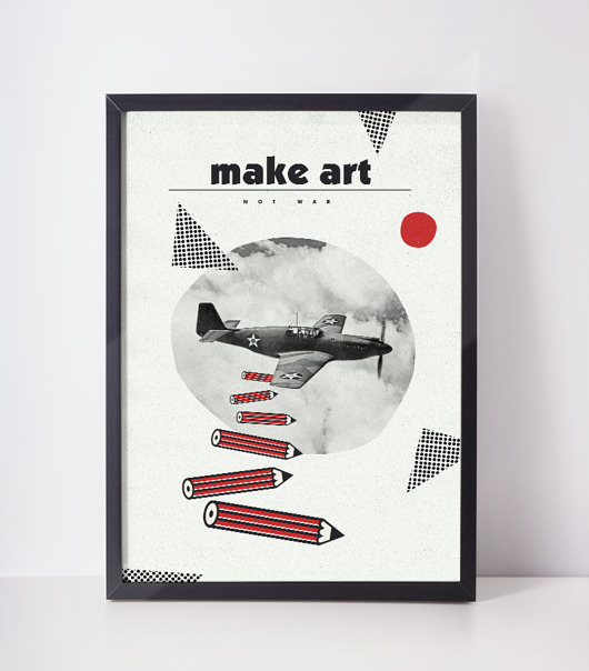 plakat | make art not war | a3 Klawe Rzeczy
