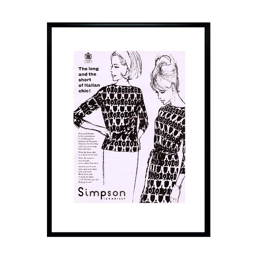 plakaty Plakat Oprawiona reklama odzieży SIMPSON PICCADILLY z 1963 r