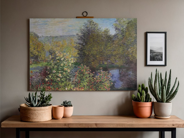 plakaty PLAKAT Claude Monet, pejzaż wiosna sztuka ścienna, ogród kwiaty