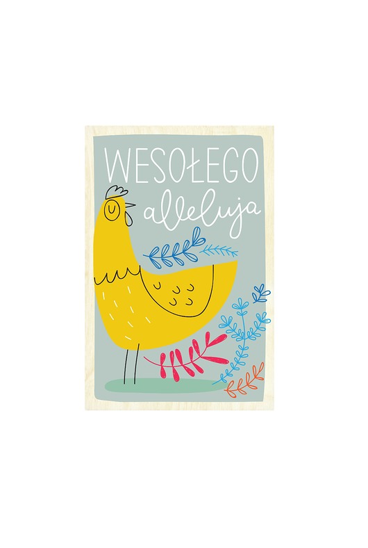kartki wielkanocne Drewniana kartka - Wesołego Alleluja!