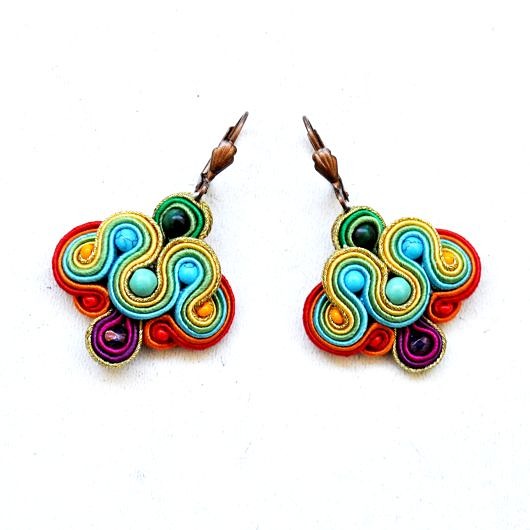 kolczyki soutache Sutaszowe kolczyki RAINBOW MINI
