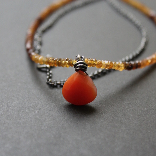 srebrne naszyjniki Turmaliny z karneolem