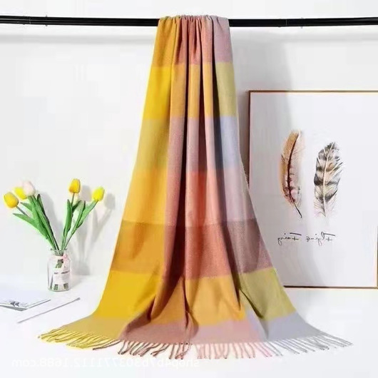 szale damskie Szalik Damski kaszmirowy wełna różowy szary