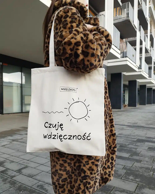 torby na ramię Torba bawełniana ,,Czuję Wdzięczność na ramię