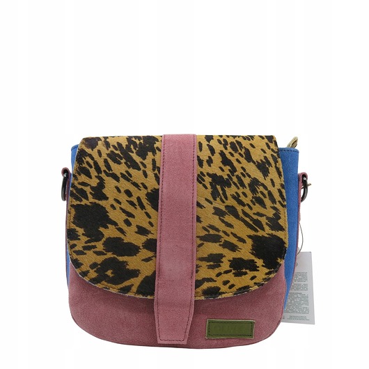 torby na ramię Torebka damska zamszowa na ramię regulowany pasek klapka wzór OLIVKA