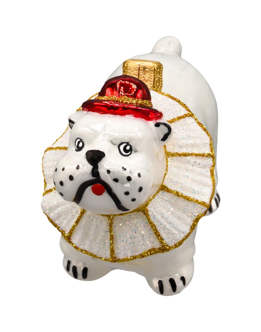 ozdoby choinkowe Bombka choinkowa: Cyrkowy Buldog: biały