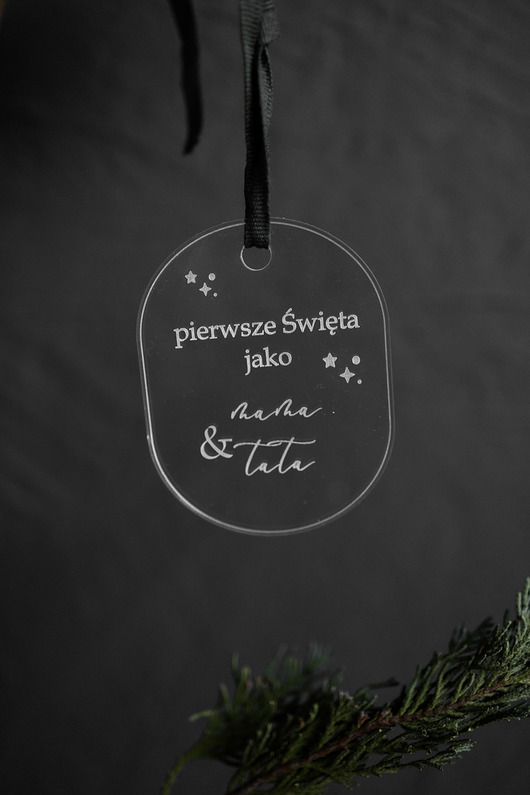 dekoracje świąteczne Zawieszka pierwsze święta - transparentna plexi